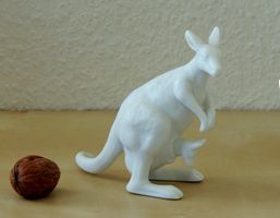 Kangourou et son petit, porcelaine Rosenthal, 1960-70s
