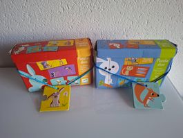 2x DJECO Puzzle Duo 10 + 12 teilige Puzzles, 2+