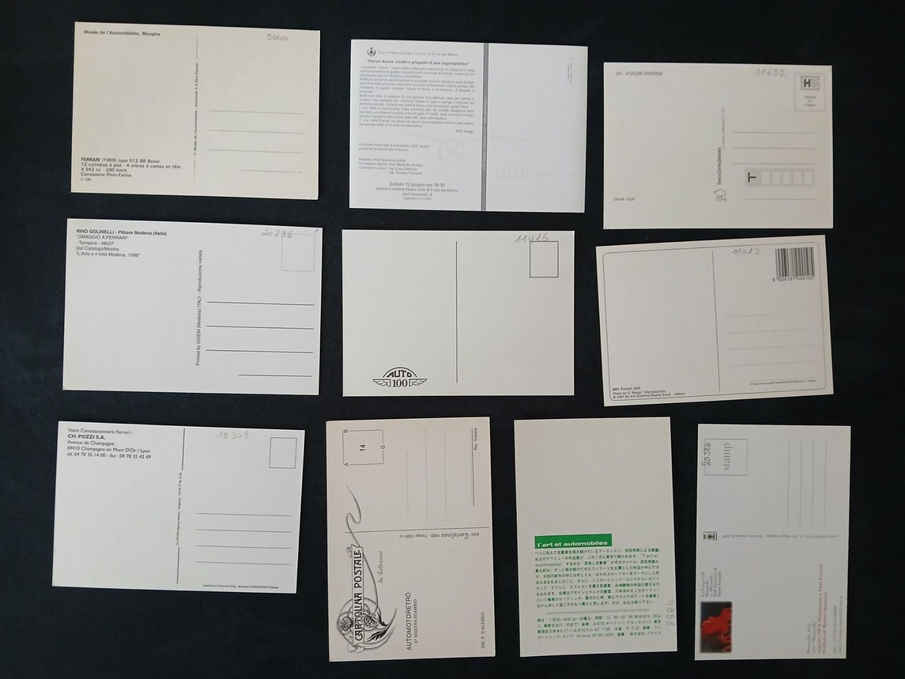 Cartoline postali: 10x Postkarten; Ferrari – Usato da Aarburg venduto da Hktm 1