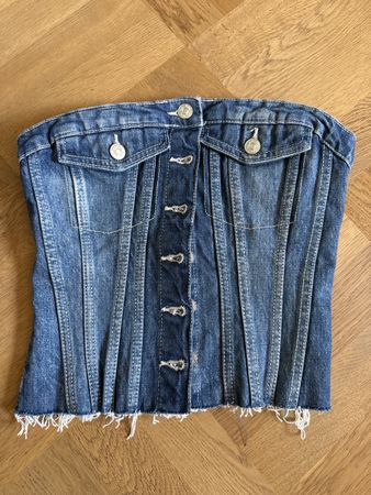 Zara Jeans Corsage, Gr. S, neu mit Etikett, Denim Top 💙