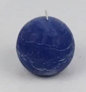 Kugelkerze 8.9cm Raureif Dunkelblau
