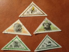 Antike Ungarische Dreieck Briefmarken, 5 Stk,