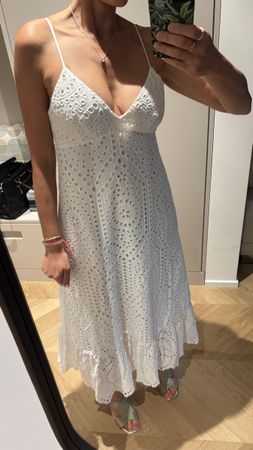 Bohemian H&M white embroidered dress S/36