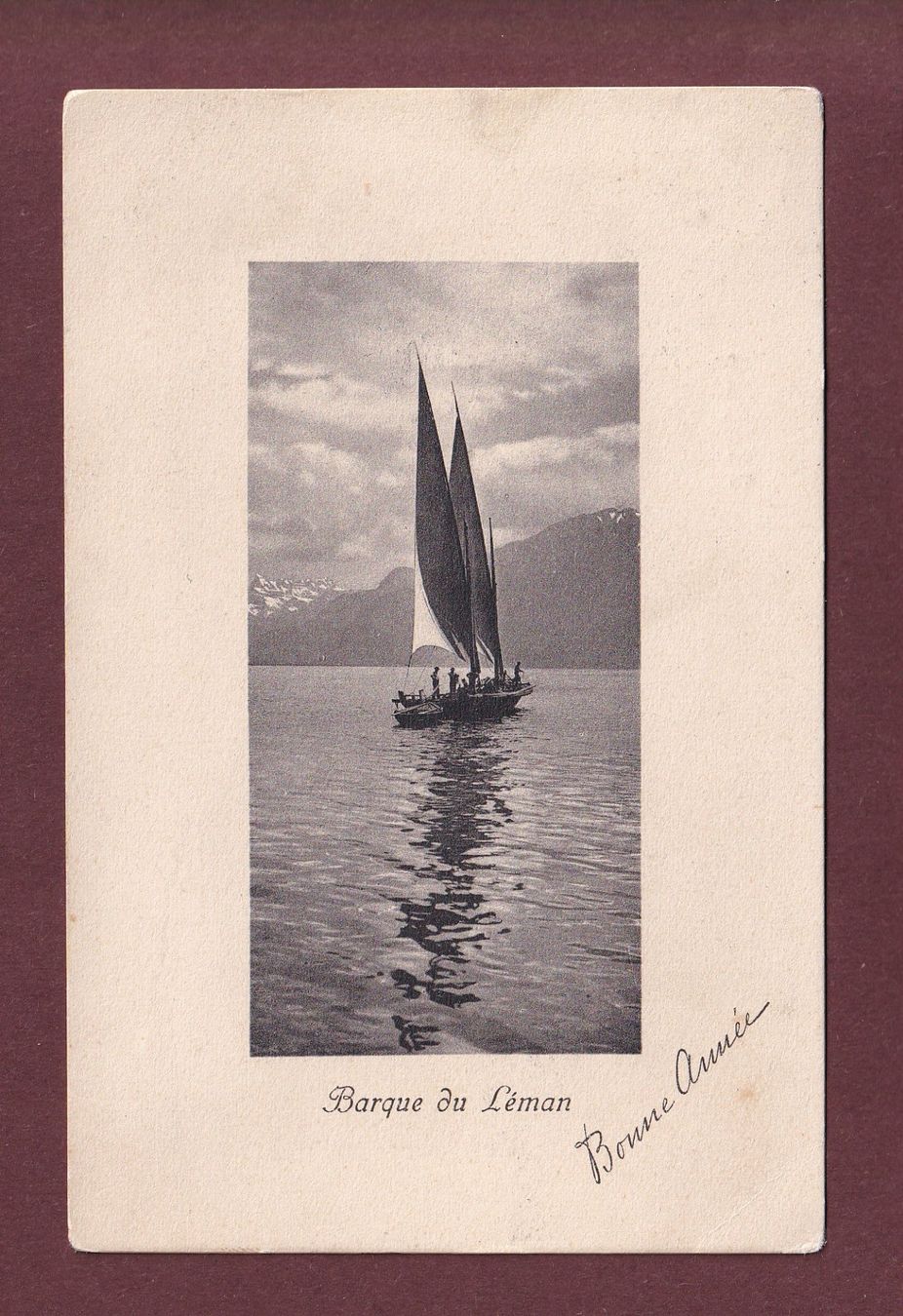 Cartoline postali: BARQUE DU LEMAN - Bonne Année - 1908 // léger pli d'angle // – Usato da Pully venduto da nicecards