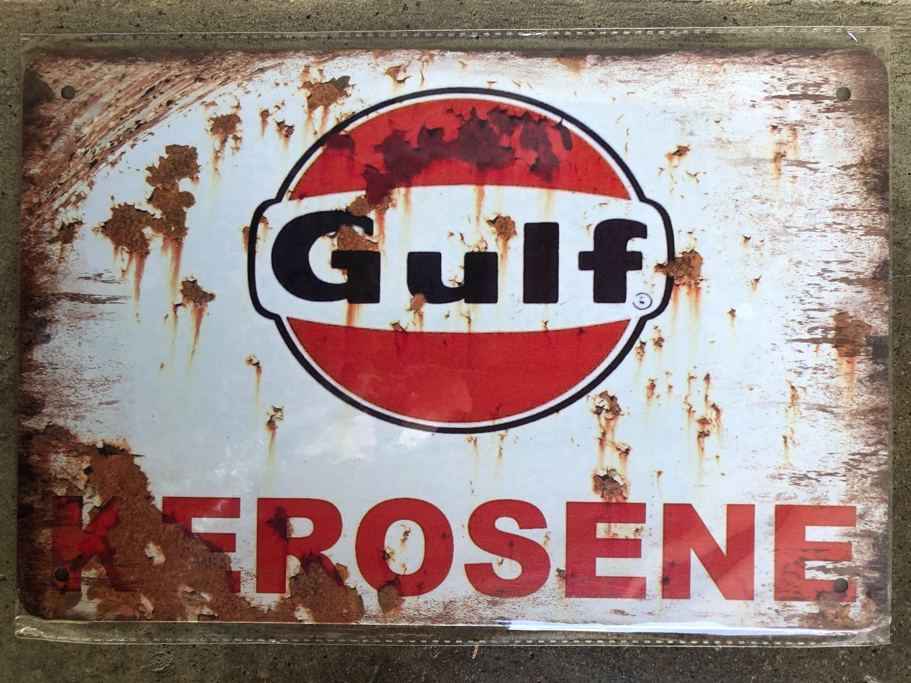 Schilder: Gulf kerosene classic Werbung reklame – Neu (gemäss Beschreibung) aus Reinach AG von rares75