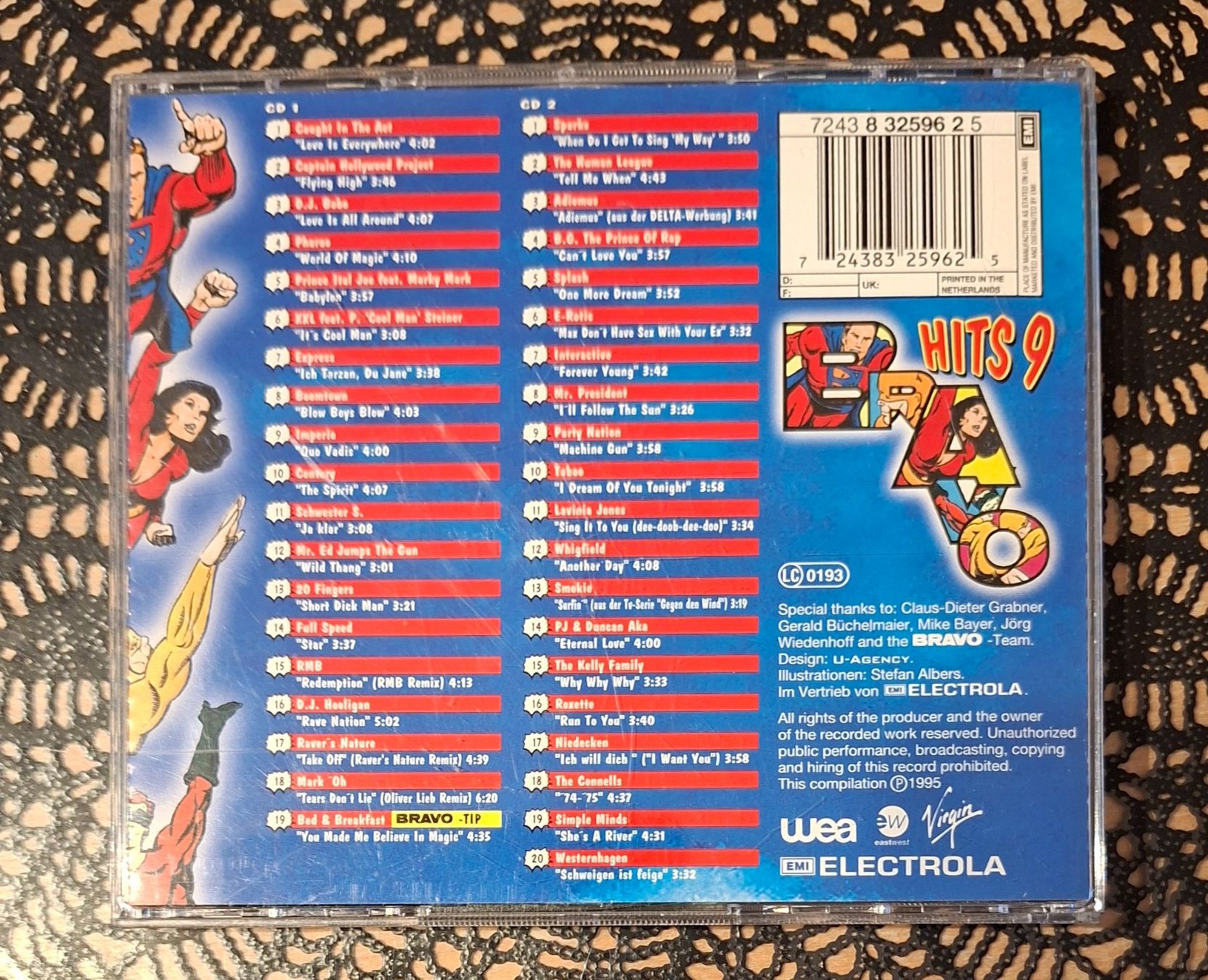 CD: Bravo Hits 9, Doppel CD, 1995, 2CD Hit Compilation, Sampler – Usato da Amriswil venduto da Celini3 1