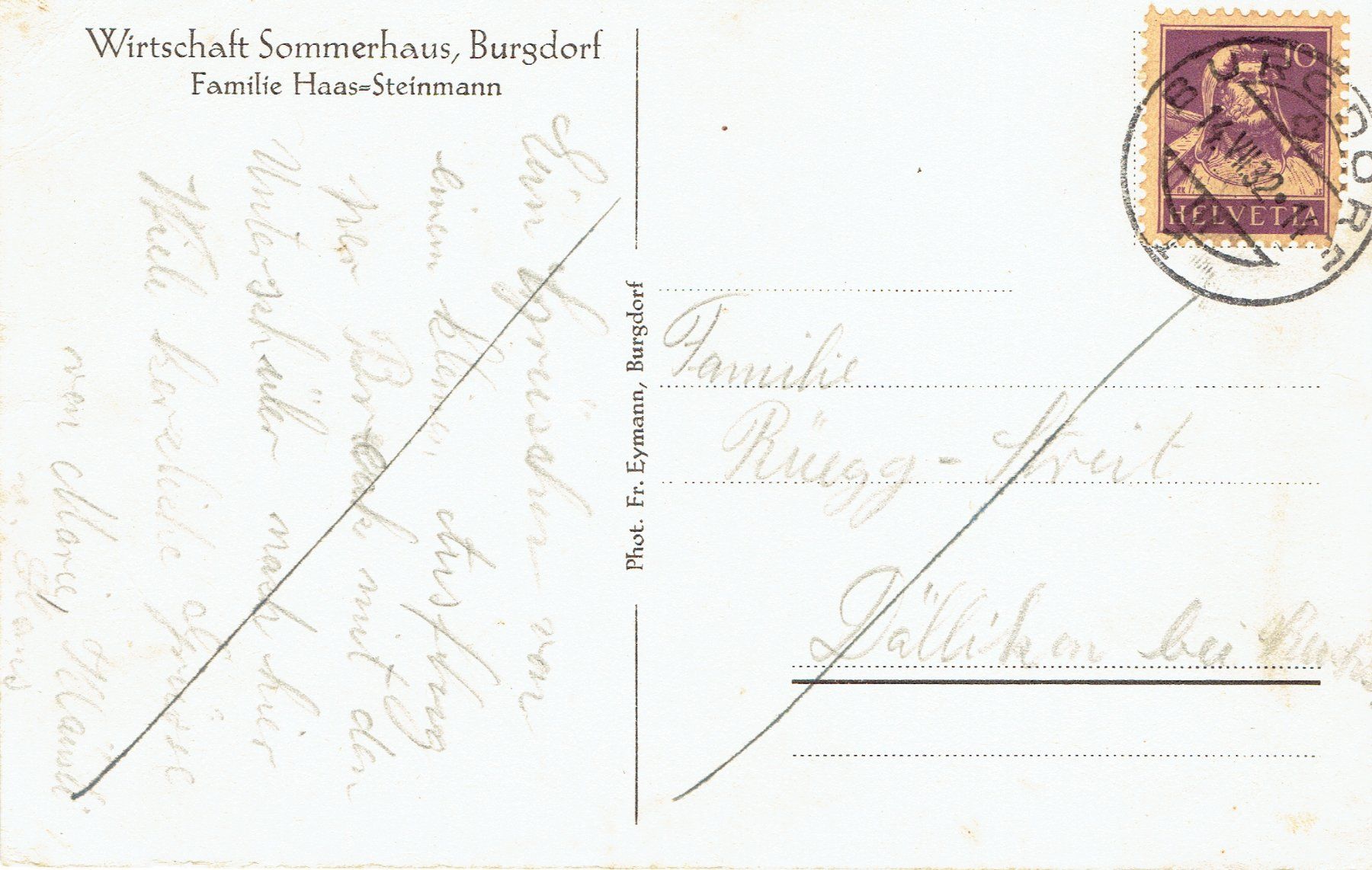 Ansichtskarten: Burgdorf BE, um 1930 – Gebraucht aus Otelfingen von Schmitte9 1