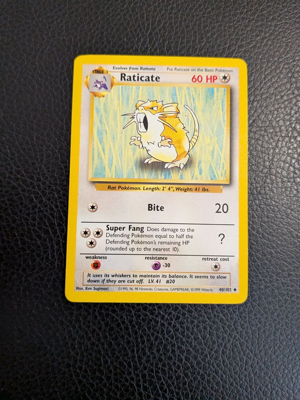 Pokémon Carte collezionabili: Base Set Raticate 40/102 Ab 1 – Usato da Paradiso venduto da Pkmn10
