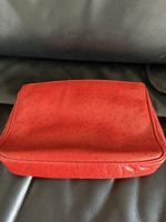 Pochette vintage en cuir rouge
