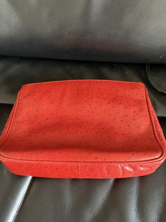 Pochette vintage en cuir rouge