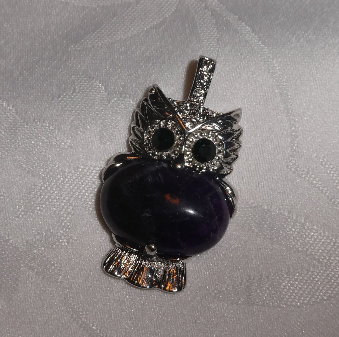 Ciondoli: Pendentif chouette avec améthyste naturelle neuf – Nuovo e nell'imballaggio originale da Troistorrents venduto da Marion70