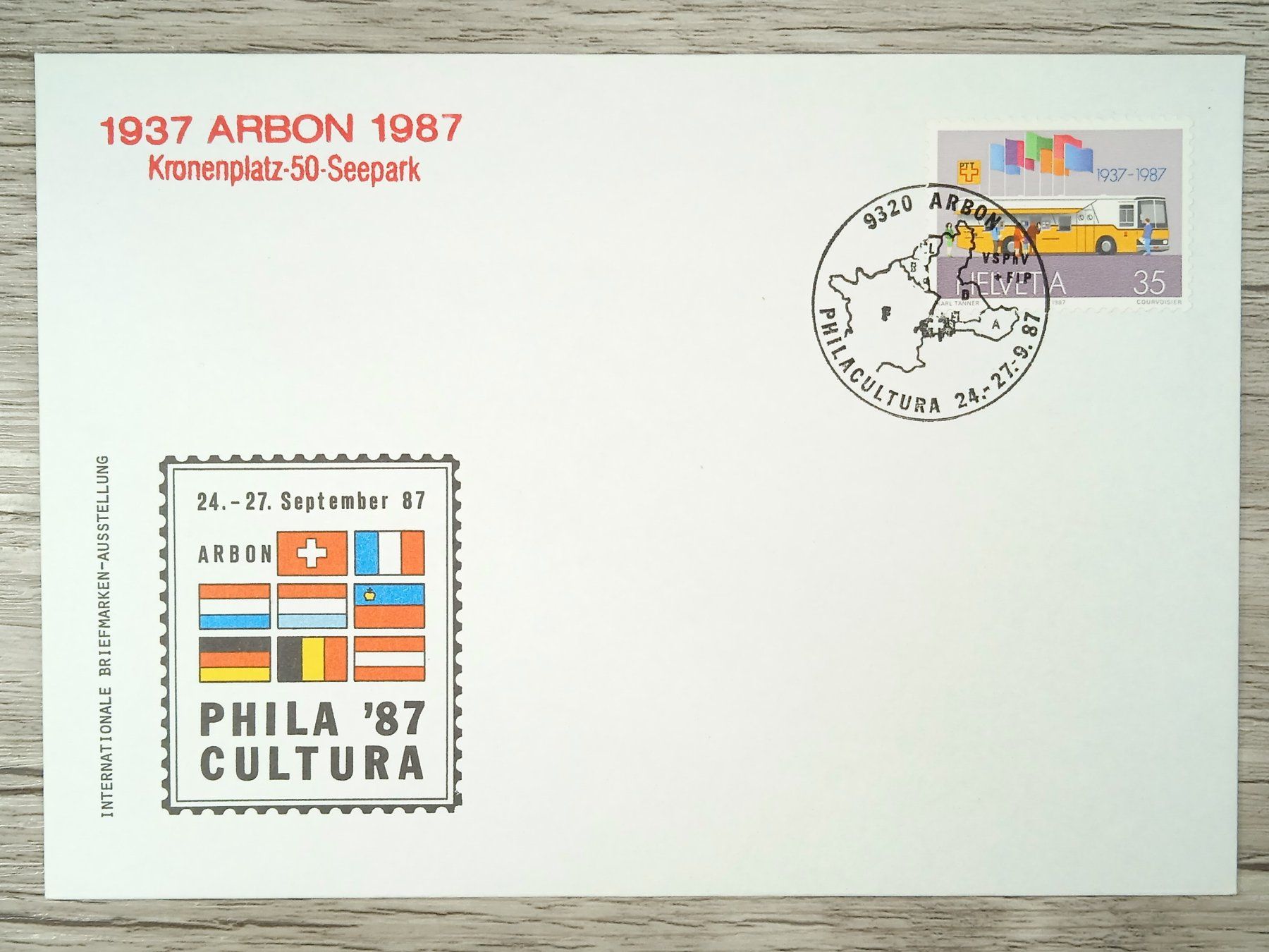 Tutti i francobolli: TR10 Enveloppe + Timbre Suisse 1987 – Usato da Cousset venduto da Patrick_Collections