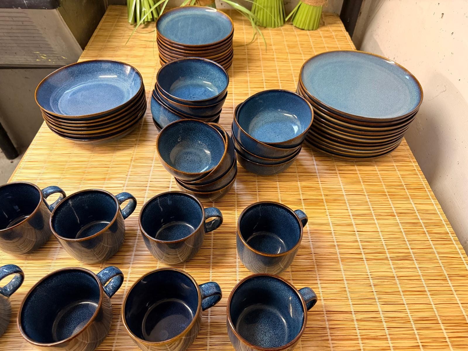 Ikea Set di piatti: Geschirrset Ikea blau mit braunem Rand – Usato da Mellingen venduto da Oliviampm 2