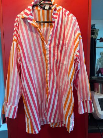 Chemise rayée Beach Riot rose et orange, taille unique neuve
