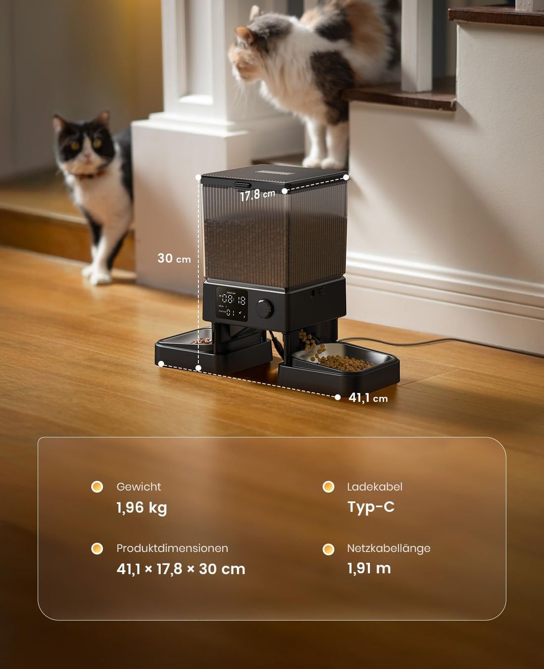 Futter: Futterautomat Katze 2 Näpfe automatisch – Neu und originalverpackt aus Basel von EchoPeak 8