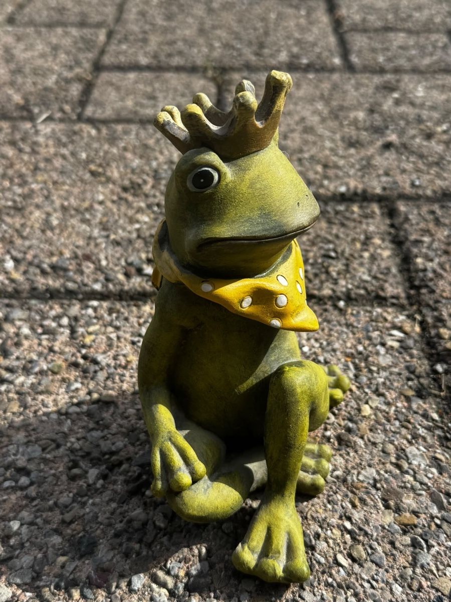 Statuette: Froschkönig Figur mit Halstuch – Usato da Egg b. Zürich venduto da Brocki_Insel_Egg 1