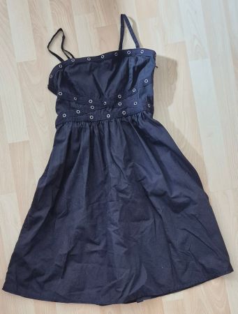 Gothic-Sommerkleid-Nieten-Punk-Rock-XS
