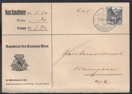 BERN, 17.VIII.48  Nachnahme Amtsblatt Kanton BERN