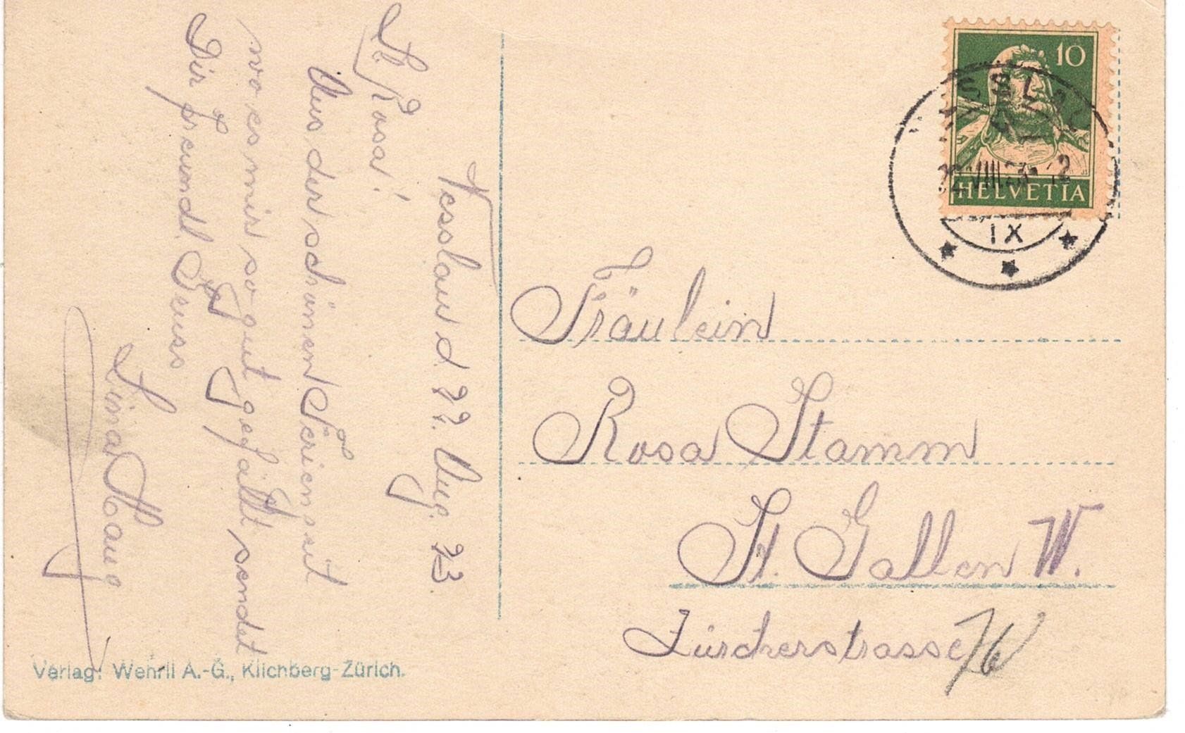 Ansichtskarten: 1923 Nesslau – Gebraucht aus Kreuzlingen von Koi4 1