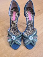 Damenschuhe Sandalen Grösse 39 Denim Blumen bestickt