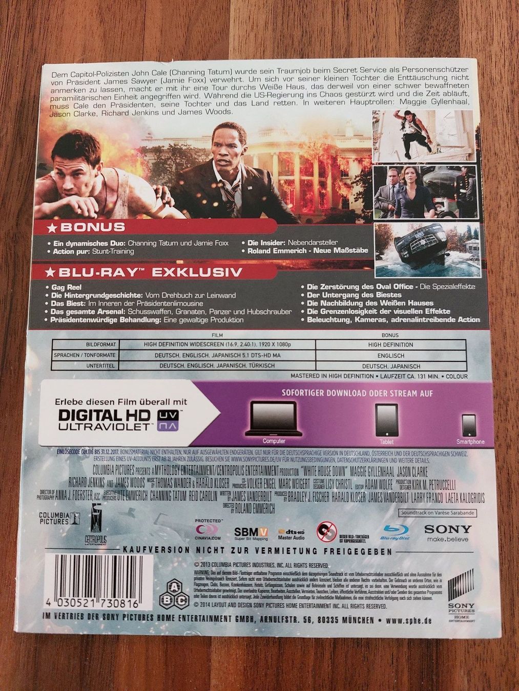 Alle DVDs: Blu Ray - White House Down – Gebraucht aus Rheinfelden von FilmAuktion 1