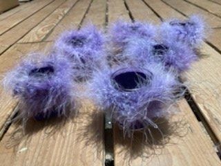Bicchieri: 6 filzgläsli violett mit federn – Usato da Schwarzenberg LU venduto da kindler007 1