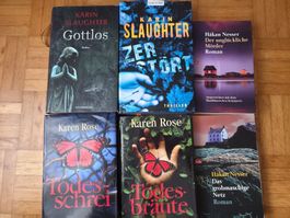 6 Thriller; Hakån Nesser, Karen Rose, Karin Slaughter