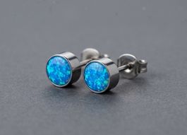 Titanium-Ohrstecker mit Opal