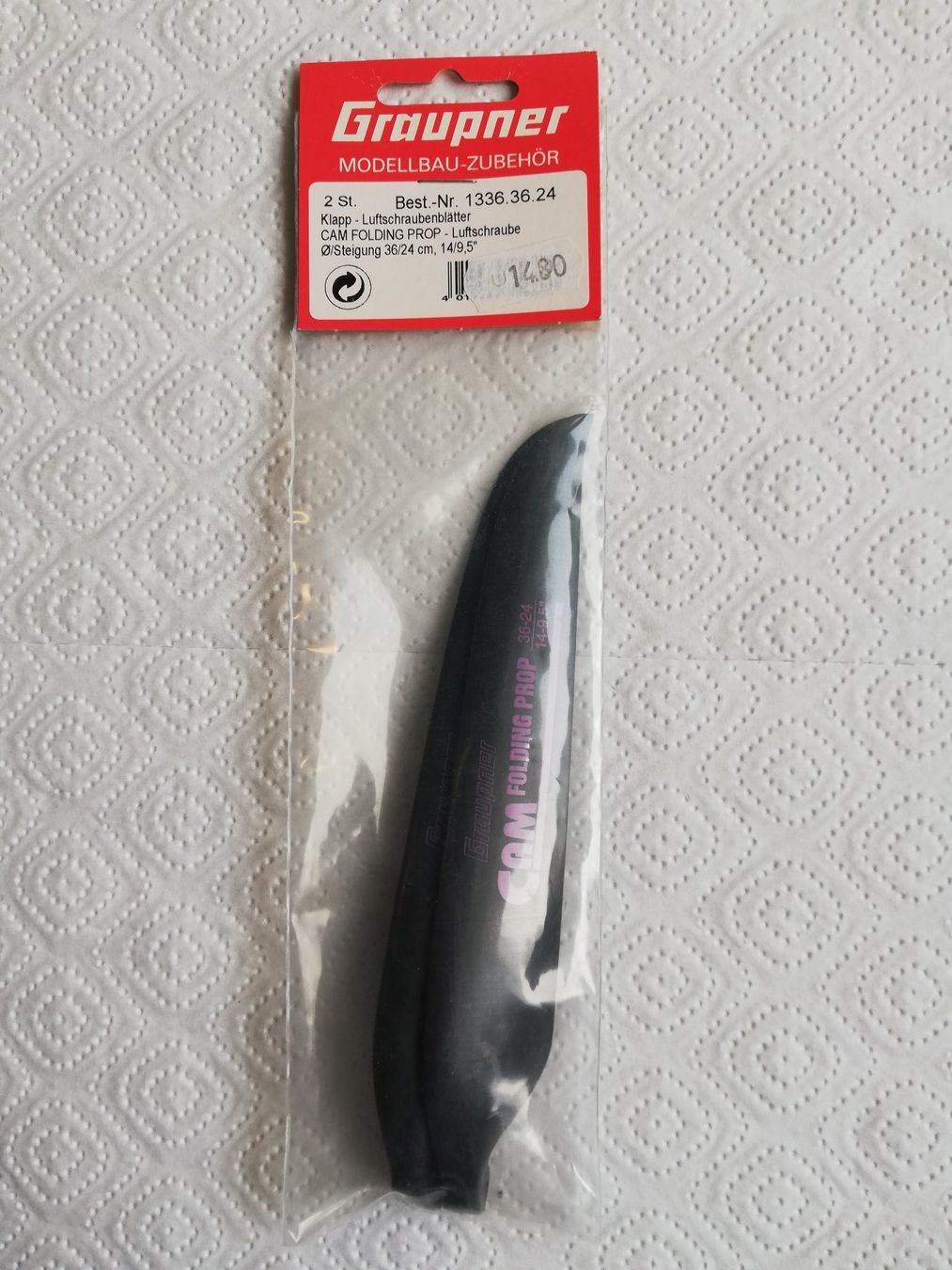 Graupner Modellismo RC: Graupner CAM FOLDING PROP Klapp-Propeller 14x9,5 – Nuovo e nell'imballaggio originale da Flüh venduto da AMS-Modellbau