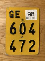 Mofanummer Nummernschild Mofa Töffli Genf GE 604 472