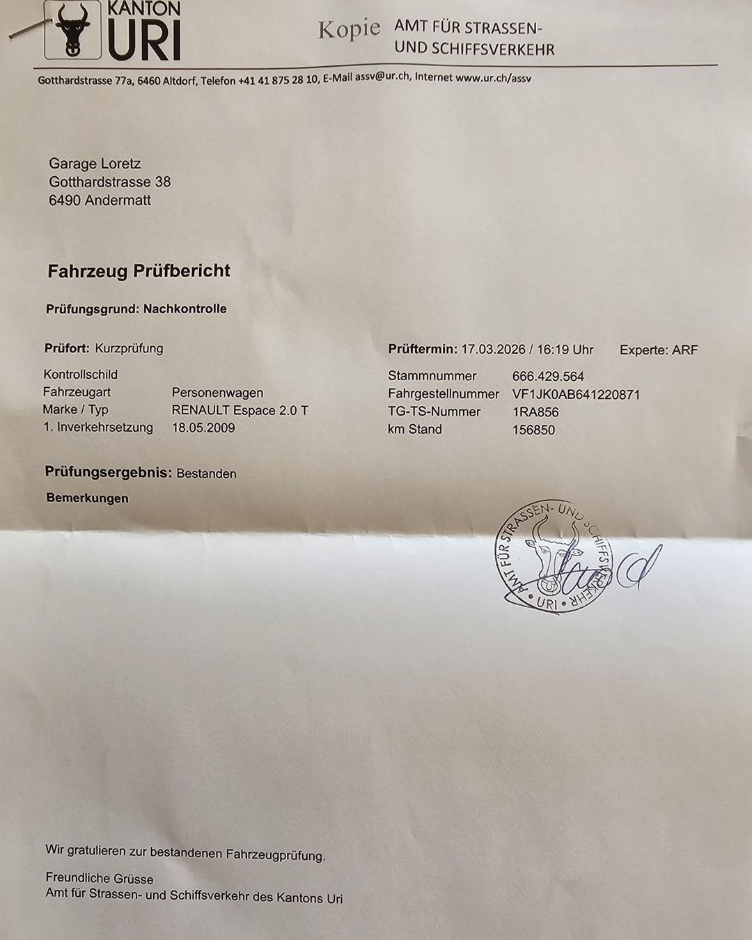 Renault Autos: Renault Espace 2009 – Gebraucht aus Andermatt von Bozel 4