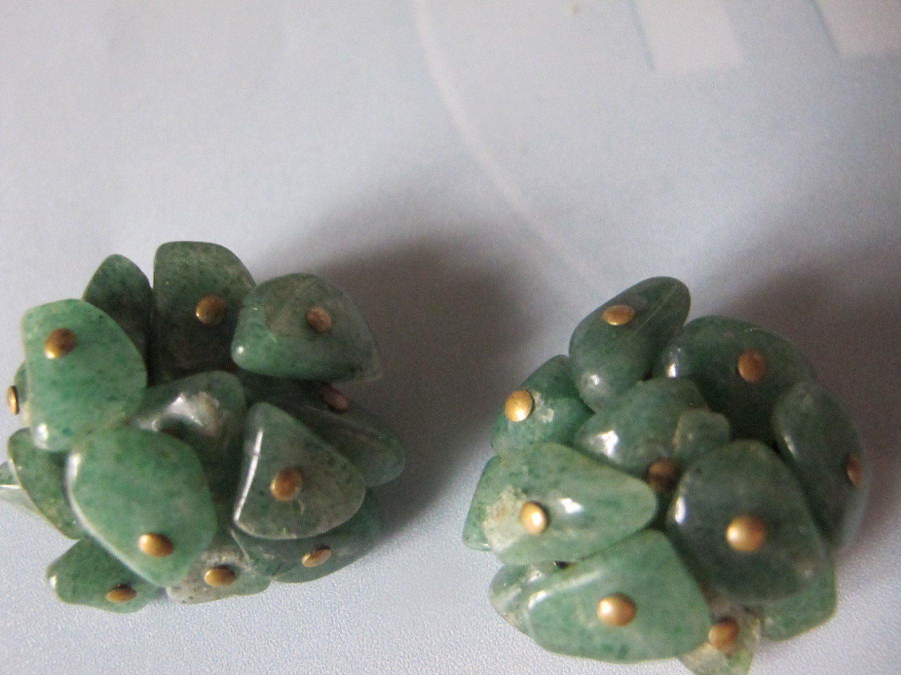 Orecchini pendenti & Orecchini a lobo: Vintage Ohrclips jade Vintage – Usato da Löhningen venduto da Chimae67 1