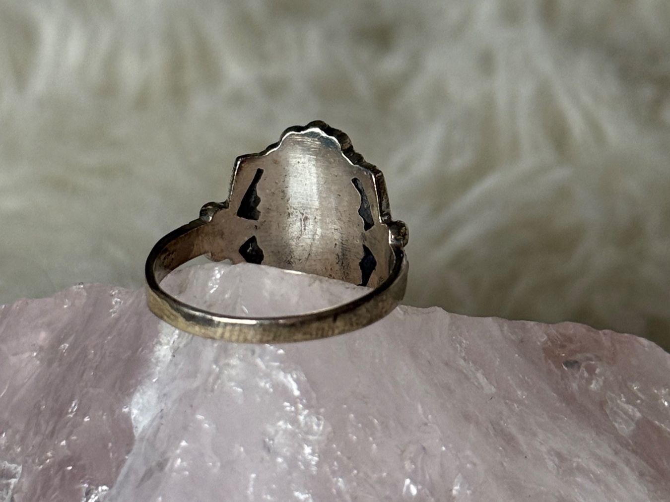 Anelli: Vintage Silberring 925 mit schwarzem Stein – Usato da Istighofen venduto da Ringparadies 2