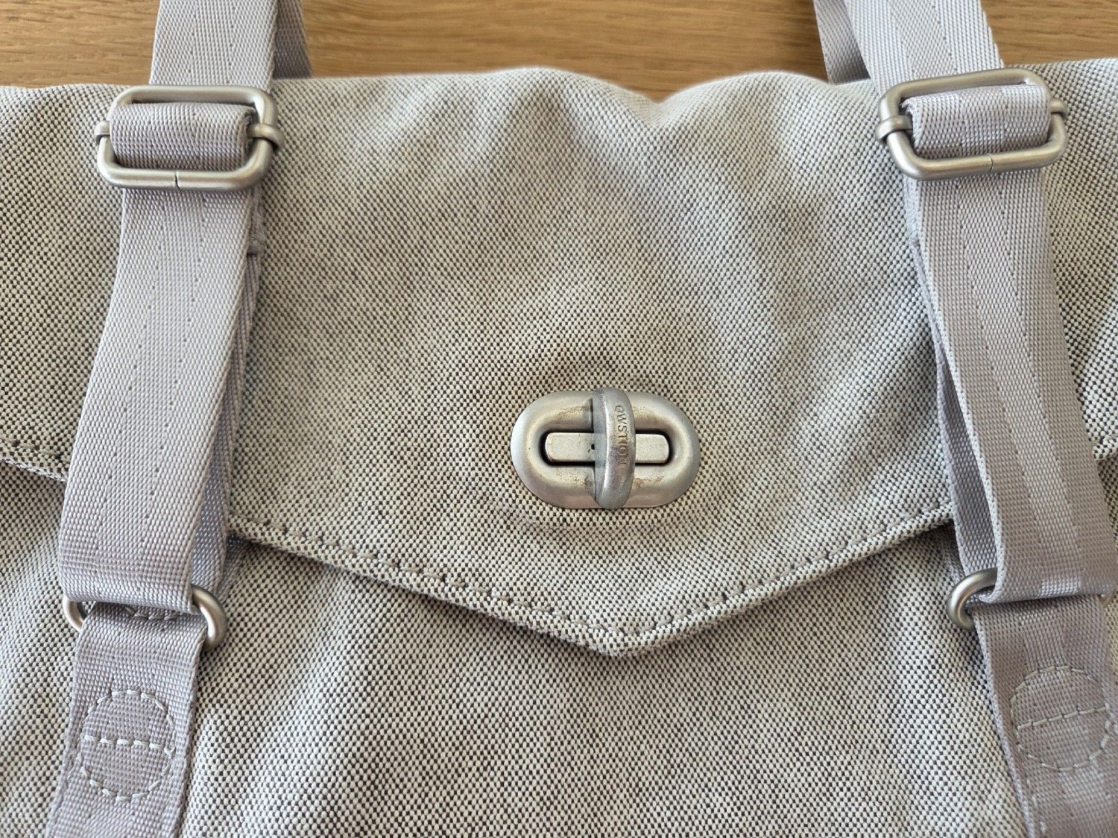 Qwstion Borse: Qwstion Umhängetasche/Rucksack hellgrau Canvas Leder – Usato da Villars-sur-Glâne venduto da richardette 2