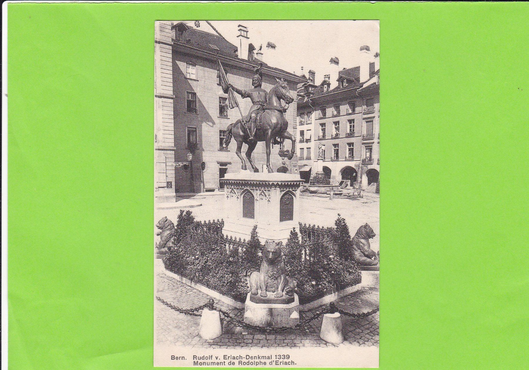 Cartoline postali: Bern. Rudolf von Erlach-Denkmal – Usato da St. Peterzell venduto da neckertal