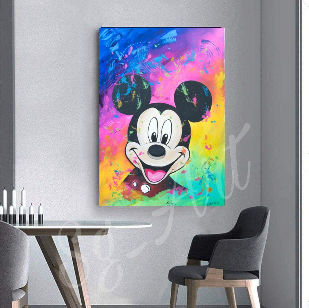 Dipinti: Acrylbild "Micky" Disney bunt Neu Unikat – Nuovo e nell'imballaggio originale da Rheinau venduto da Sussel