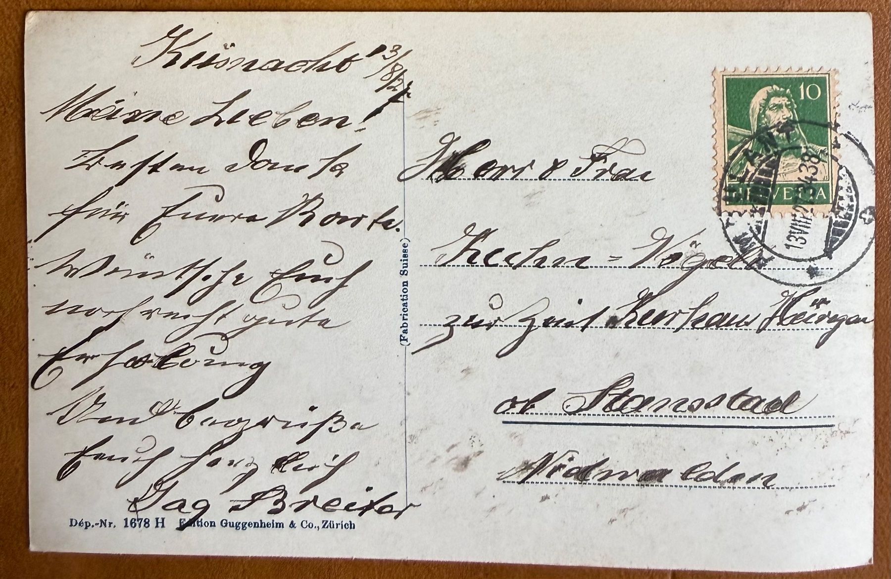 Cartoline postali: Küssnacht. Zch. 1924 – Usato da Lutry venduto da Ediego 1
