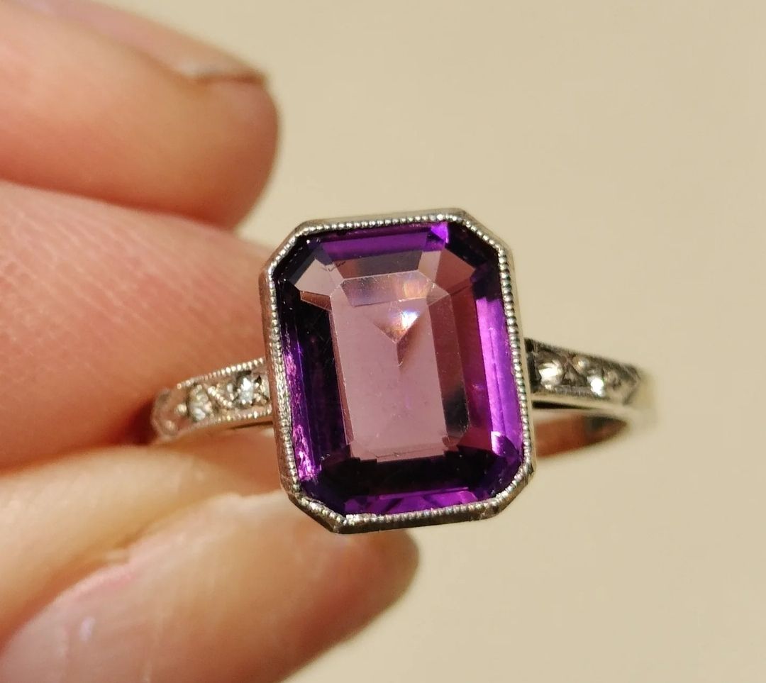 Anelli: Antiker Ring Amethyst Paste Gold 9ct 333 – Usato da schwyz venduto da larry91sz 7