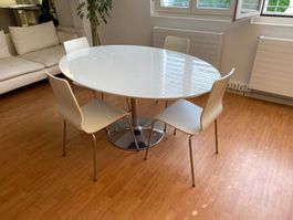 Ovales Tisch + 4 Stühle
