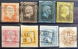 PREUSSEN: 8 Gestempelte aus 1850–1867