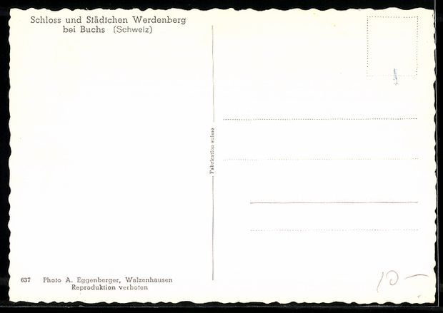 Cartes postales: Werdenberg bei Buchs, Schloss und Städt – D'occasion à Berlin par bartko-reher 1
