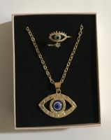 Halskette Ring Set. Böse Auge Anhänger, Kette und Ring, Neu