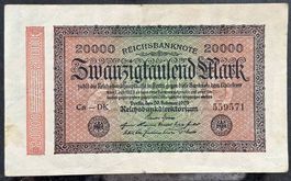 20000 Mark Reichsbanknote Berlin 1923 - Selten! Top!