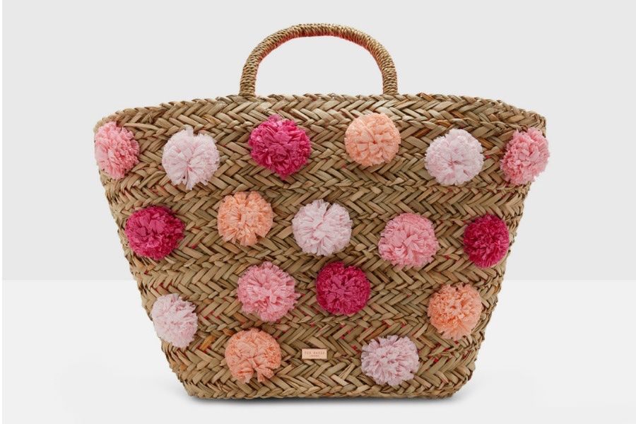 Ted Baker Borse da donna: Ted Baker Strandtasche mit Pom Poms – Usato da Olten venduto da hahnice99
