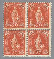 86A x 4, ST. HELVETIA,  VIERERBLOCK **, Ia ERH.
