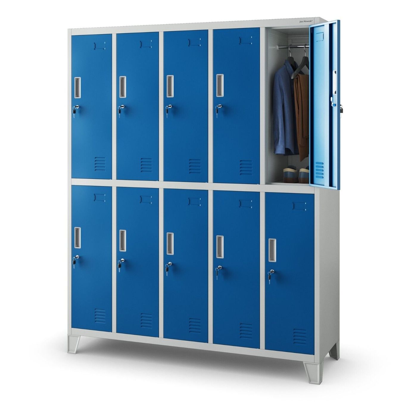 Armadi: Schliessfachschrank 10 Fächer - Grau/Blau – Nuovo e nell'imballaggio originale da Wallenwil venduto da toesstal-vertrieb 2