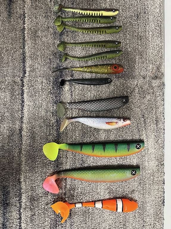 Esche: Diverse Gummifische fürs Hechtangeln – Usato da Mammern venduto da flohmarkt_tg 2