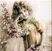 2 Serviette Vintage Flower Girl