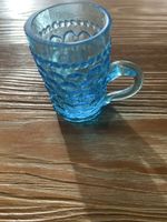 Süsses Mini-Glas antik,Vintage Look, Blau, Top!