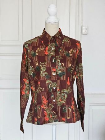 Vintage 70s Herbst Bluse Gr. S